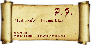 Platzkó Fiametta névjegykártya